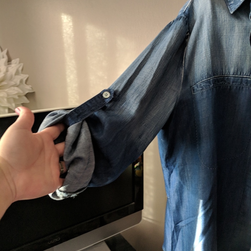 Super Soft Denim Top! Super Cute! View 2